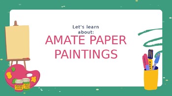 Preview of Amate Art PowerPoint and Worksheet for Art/Spanish/Hispanic Heritage Month