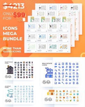 Preview of Amazing ! 10,000+ All Vector Icons Package Commercial & POD License