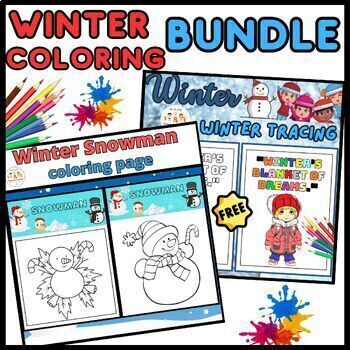 Preview of Amazing Worksheets Activities BUNDLE Coloring Pages Winter
