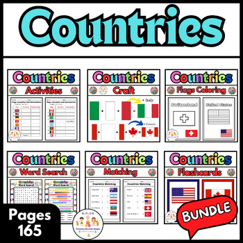 Preview of Amazing Activities BUNDLE Flags Countries Worksheets