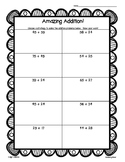 Amazing Addition!  2 and 3 digit addition--leveled practic