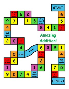 Preview of Amazing Addition Board Game- Differentiated! 6 Levels of Challenge!