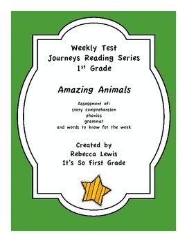 Preview of Amazing Animals Journeys Assessment