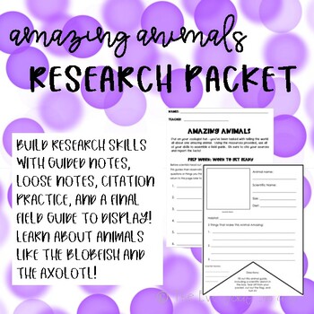Preview of Amazing Animals Research Guide