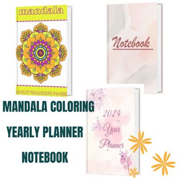 Preview of Amazing Digital Product Bundles: Mandala Coloring, Yearly Planner & Notebook