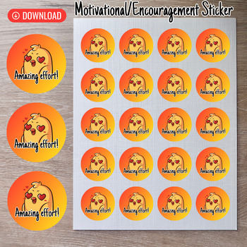 Preview of Amazing Effort-Digital Printable Motivational Sticker for Students Montessori