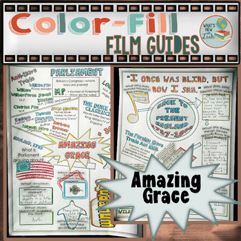 Preview of Amazing Grace Color-Fill Film Guide Doodle Notes