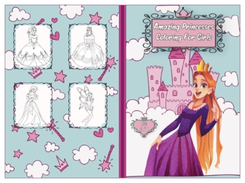 Preview of Amazing Princesses Coloring For Girls Age 4/8