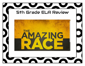 Preview of Amazing Race 5th Grade ELA Language Arts Review Game