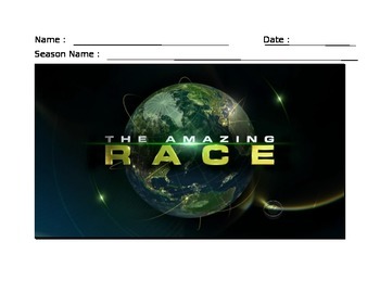 Preview of Amazing Race Geography Packet