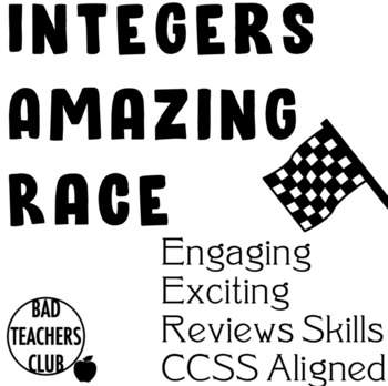 Preview of Amazing Race: Integers (Distance Learning Compatible)