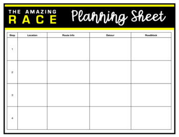 Preview of Amazing Race Printable Templates