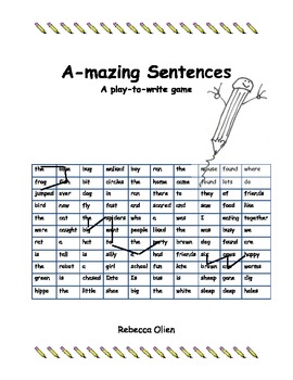 Preview of Amazing Sentence Builder Game