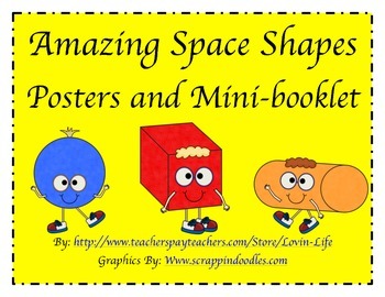 Preview of 3 Dimensional- Space Shapes Posters and Minibooklet FREEBIE of the WEEK