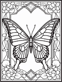 Amazing Stained Glass Butterfly Coloring Book| 300 Stained