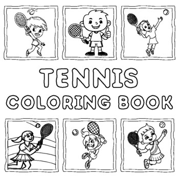 Preview of Tennis Coloring Book for kids ( Tennis Coloring pages )