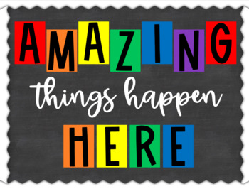 Preview of Amazing Things Happen Here- Primary Colors Bulletin Board 