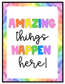 Amazing Things Happen Here || Printable Bulletin Board Letters | TpT