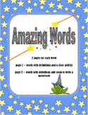 Amazing Words Unit 5 Center Activity or Worksheet