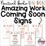 Amazing Work Coming Soon Bulletin Board Signs | Neutral Bo