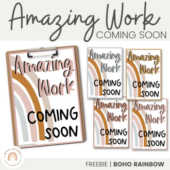 Preview of Amazing Work Coming Soon Poster | BOHO RAINBOW