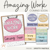Amazing Work Coming Soon Poster | SPOTTY PASTELS | Muted R