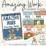 Amazing Work Coming Soon Posters | Cute Jungle Animals Saf