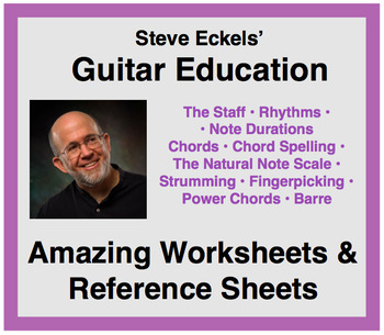 Preview of Amazing Worksheets & Reference Charts for Guitar
