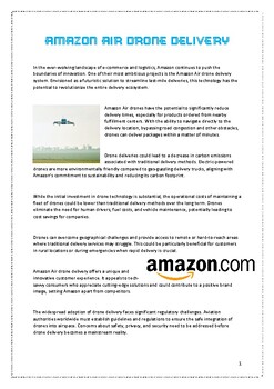 Preview of Amazon Air Drone Delivery Mini Case Study Worksheet Activity Homework No Prep