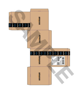 Preview of Amazon Foldable Box Template, Package Gift printable wrapping delivery