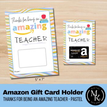 Amazon Gift Card Holder for Amazing Teacher - pastel by MKennedy Designs