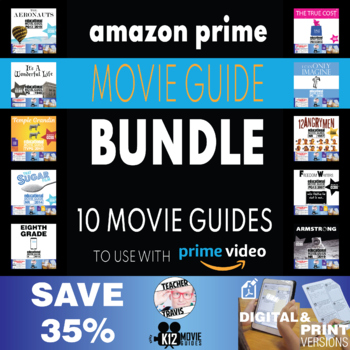 Preview of Amazon Prime Bundle of 10 Movie Guides | Questions | Worksheet | SAVE over 35%