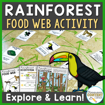 Preview of Amazon Rainforest Ecosystem: Build a Food Web Activities & Animal Research