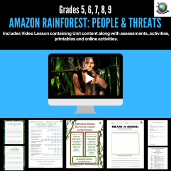 Preview of Amazon Rainforest: People & Threats - Virtual Field Trip for Grades 5-9