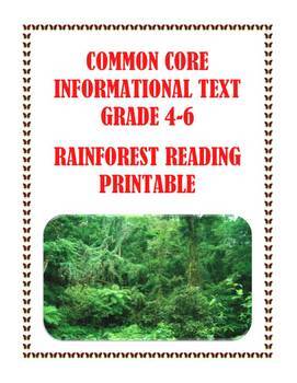 Preview of Amazon Rainforest : Reading Comprehension Passage and Assessment