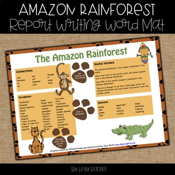 Preview of Amazon Rainforest Report writing help mat