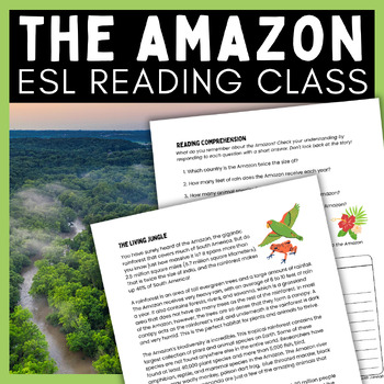 Preview of Amazon Rainforest Superlatives ESL Reading Comprehension