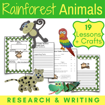 Amazon Rainforest Animals Research, Writing, and Craft Projects | TPT