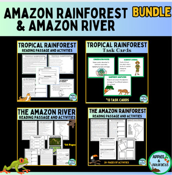 Preview of Amazon River and Amazon Rainforest Reading Passage and Activity Bundle