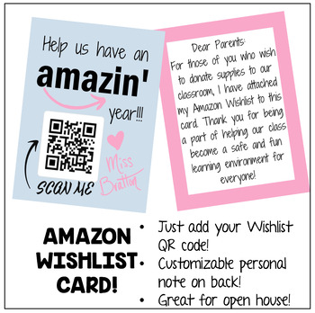 Preview of Amazon Wishlist Card (Editable)