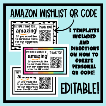Preview of Amazon Wishlist QR Code - Perfect or Meet the Teacher / Open House
