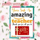 Amazon gift card tag - You're such an amzing teacher thank