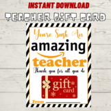 Amazon gift card tag - You're such an amzing teacher thank
