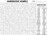 Ambiguous Vowels Word Search (oy/oi, ow/ou)