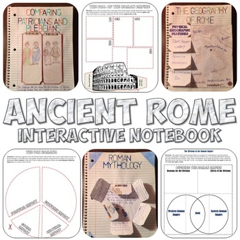 Preview of Ancient Rome Interactive Notebook Activities, Readings, Project for Roman Empire