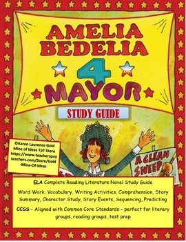Preview of Amelia Bedelia 4 Mayor "I Can Read" ELA Novel Reading Study Guide