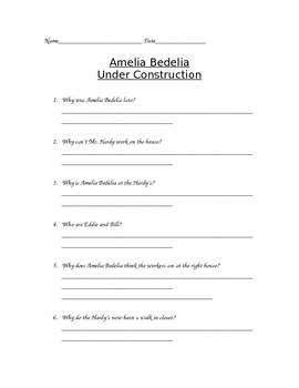 Preview of Amelia Bedelia Under Construction