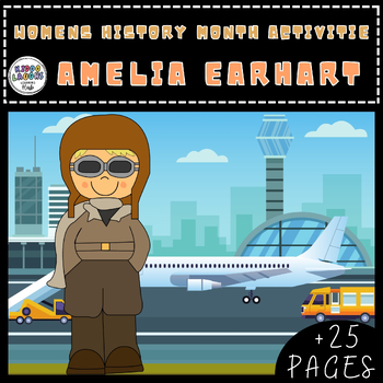 Preview of Amelia Earhart Activities Biography for Women's HistoryMonth,Coloring pages