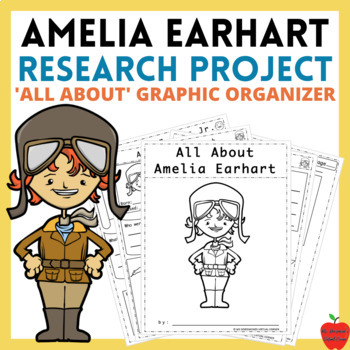 Preview of Amelia Earhart All-About Research Project Graphic Organizer | Biography