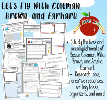 Preview of Amelia Earhart, Bessie Coleman, Willa Brown Aviation Unit Study
